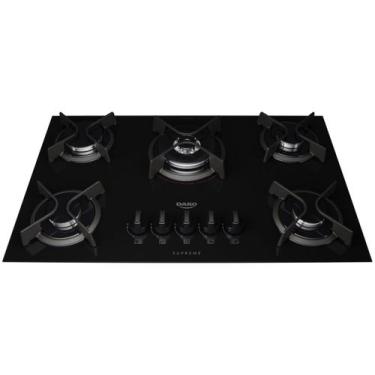 Imagem de Cooktop 5 Bocas a Gás GLP Dako Vidro Temperado Preto Supreme, Preto, B