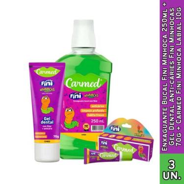 Imagem de Enxaguante Bucal Fini Minhoca 250ml + Gel Dental Fini Minhocas 70g + C