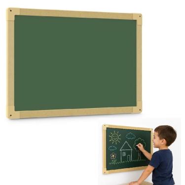 Imagem de Quadro Yeet Quadro Verde 60 X 40 cm em MDF com Pintura UV para Giz Escolar e Anotações Verde