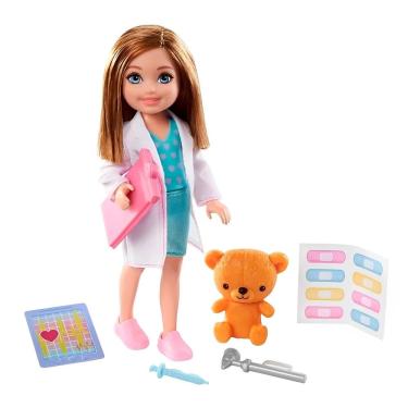 Imagem de Mini Bonecas Chelsea Médica com Acessórios para Brincar de Consultas e Exames Mattel GTN88
