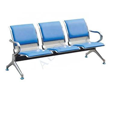 Imagem de MAKKON Longarina 3 Lugares Estofada Azul Moderno Cadeira Escritório Apoio de Braço