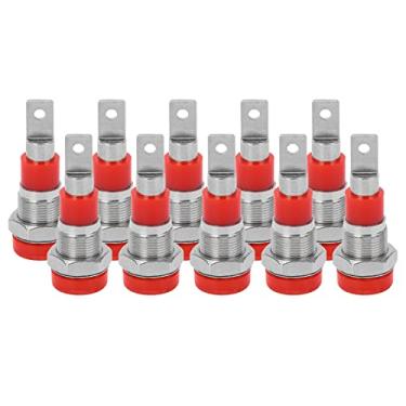 Imagem de Plugues de banana, transmissão estável Boa condutividade elétrica Fácil instalação Plugues de banana para produtos de comunicação de dispositivos eletrônicos vermelho