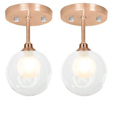 Imagem de Kit 2 Lustre Plafon Harmony New Cobre 23x14 cm