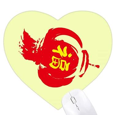 Imagem de Mousepad de coração com lanterna de caligrafia Benediction tapete de borracha para escritório