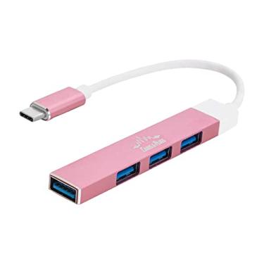 Imagem de Cabos & Plugs, Hub Usb-c 4 Portas | 1 Usb3.0, 3 Usb2.0 | Tablet E Notebooks (Rosa)