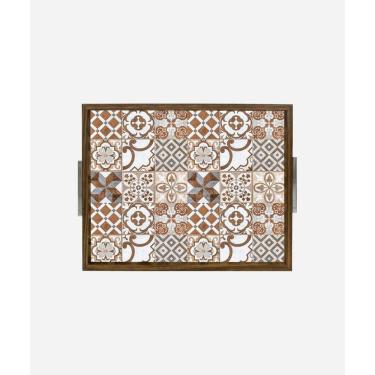 Imagem de Bandeja Estampada 30X37 - Azulejo Bege