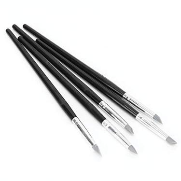 Imagem de Conjunto de ferramentas de escultura de argila 5 peças ferramentas de escultura de cabeça de silicone modeladores acessórios de modelagem de cor, mistura, remover impressões digitais