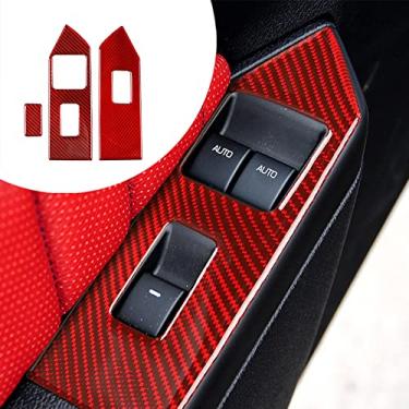 Imagem de FINMOKAL Cobertura Decorativa Do Painel Do Interruptor Da Janela Interna De Fibra De Carbono Adequada Para Ford Mustang 2009-2013 Preto, Fibra De Carbono
