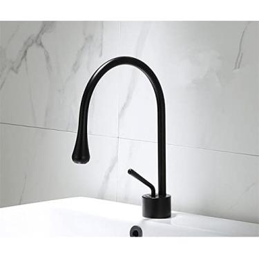 Imagem de Torneira do banheiro torneira da bacia de ouro preto torneira de pia quente e fria torneira de latão torneira de cozinha giratória pia de água guindaste, 1, china