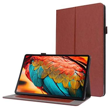 Imagem de YUNCHAO Caixa de telefone Para Lenovo Tab P11 PU Couro de dois dobráveis ​​estilo Anti -capa de capa de capa de capa com porta de visita com suporte para cartão de visita capa para celular