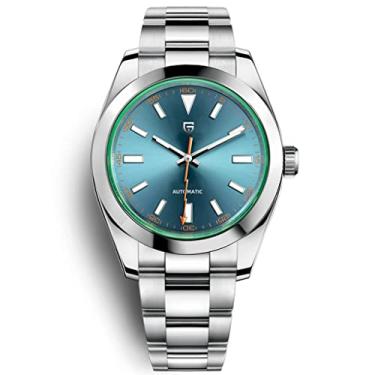 Imagem de HaiQin Pagani Design 1733 Relógios automáticos masculinos NH35A movimento automático vidro verde ponteiro relâmpago pulseira de aço inoxidável à prova d'água masculino relógio mecânico