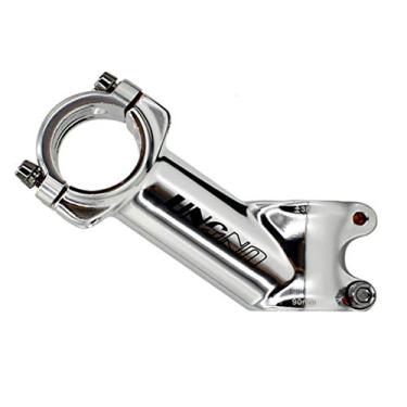 Imagem de MEISCHE Haste de 31,8 haste de 90 mm, haste de bicicleta de 35 graus haste de guidão curta para MTB, bicicleta de estrada, BMX (prata brilhante)