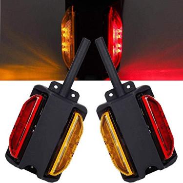 Imagem de NEW SUN Luzes LED para para-lama de reboque pré-cabeadas dupla face LED Trailer Clearance Marker Lights Âmbar e vermelho - RH&LH