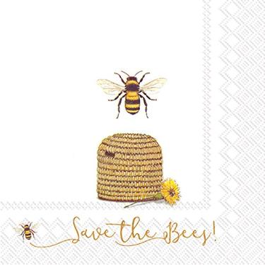 Imagem de Guardanapos para almoço de papel Celebrate the Home Spring 3 camadas, Save The Bees, 20 unidades