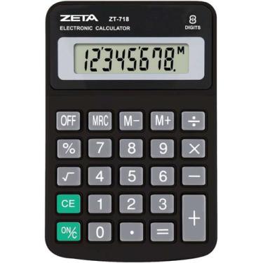 Imagem de Calculadora De Mesa 8Dig. Zeta Zt718 Preta - Procalc