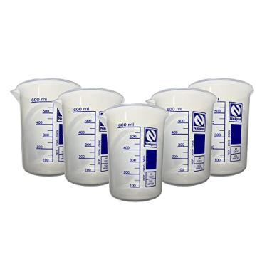 Imagem de Kit 5 Becker (Bequer) Plástico 600Ml Pp Autoclavavel Grad.50/50Ml (Nalgon)