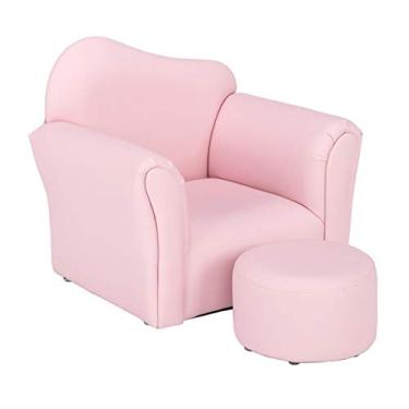 Imagem de Sofá couro PVC cadeira sofá, mini sofá princesa rosa para crianças, presente infantil ideal, poltrona infantil