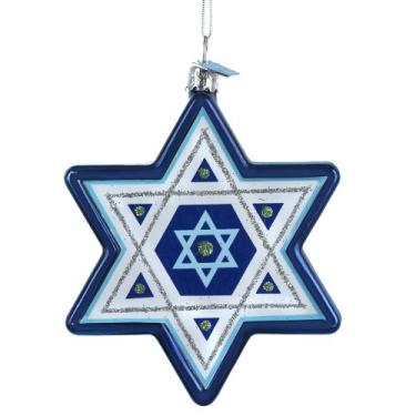 Imagem de Noble Gems Enfeite de estrela de David Hanukkah Kurt Adler, 8,2 cm
