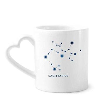 Imagem de Caneca de café cerâmica com signo do zodíaco da constelação de sagitário copo de coração de vidro