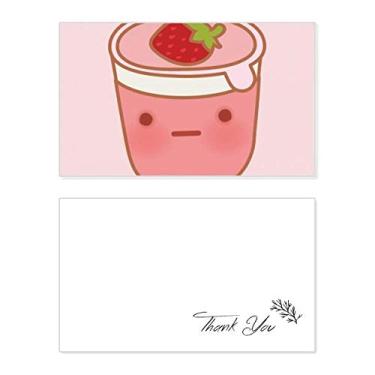 Imagem de Sorvete de morango para cartão de agradecimento da expressão facial papel de aniversário saudação de casamento