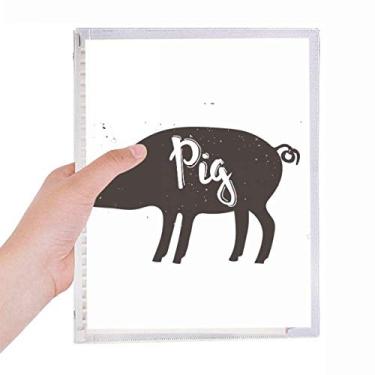 Imagem de Caderno de animais preto e branco com folhas soltas recarregáveis para diário de artigos de papelaria