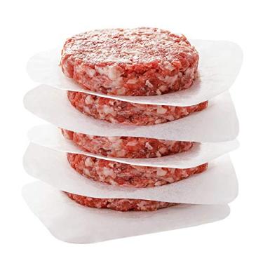 Imagem de Papel de pergaminho quadrado de 15 x 15 cm, conjunto de 300, papel de patty, folha de pergaminho antiaderente para hambúrgueres separados, cookies ao armazenar, congelamento e embalagens de doces de caramelo