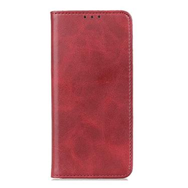 Imagem de YINGDAFENG Capa flip para Google Pixel 7Pro, capa carteira de couro PU magnética com slots para cartão recurso de suporte e proteção da câmera à prova de choque TPU interno, vermelho