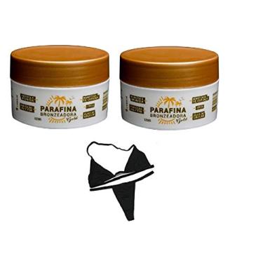 Imagem de Kit 02 Parafinas Bronzeadora Gold 120g Lorkin + Biquíni para Marquinha tipo Fita em Tecido (Tamanho único)
