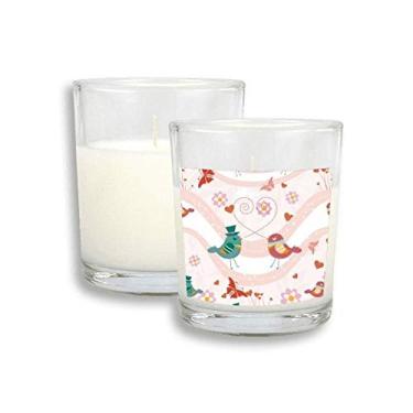 Imagem de Cera de incenso perfumada de vidro rosa verde pássaros Dia dos Namorados