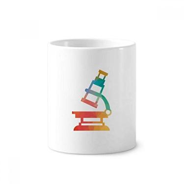 Imagem de Suporte para caneta de escova de dentes com estampa de microscópio de desenho animado com suporte de cerâmica