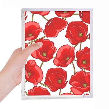 Imagem de Caderno de flores vermelhas de milho com folhas soltas para diário recarregável