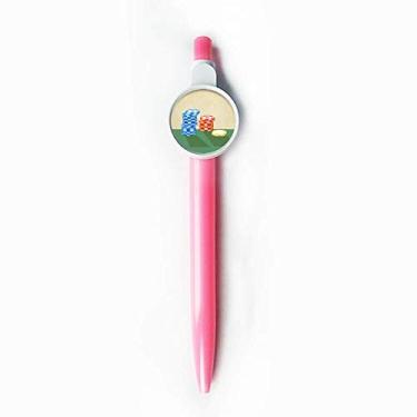 Imagem de Ilustração de arranjo de fichas de cassino ponta rollerball azul retrátil caneta escrita artigos de papelaria