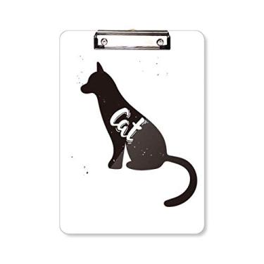 Imagem de Placa de apoio para prancheta de animal preta e branca para gatos A4