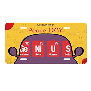 Imagem de DIYthinker Elemento químico ciência Ge Ni U S placa de carro decoração dia da paz