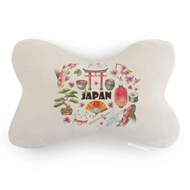 Imagem de DIYthinker Almofada de apoio de cabeça japonês, estilo japonês, para decoração de carro, decoração de pescoço