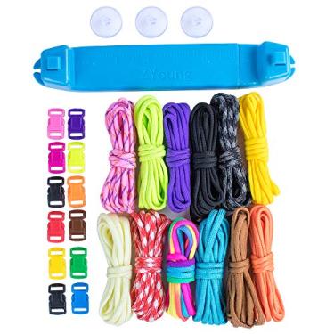 Imagem de West Coast Paracord The Rainbow Jig Fabricante de pulseiras - Fivelas resistentes - 12 inclusas - 12 fivelas de liberação rápida Kit de ferramentas para artesanato de trança e tecelagem ótimo para crianças e adultos