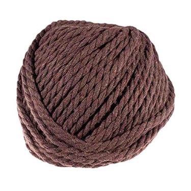 Imagem de Carretéis de corda de algodão colorido – 5 mm de diâmetro e 50 m de comprimento – Ótimo para artesanato faça você mesmo – faça macramé artesanal – macio ao toque e super versátil, Marrom, 50 Meters