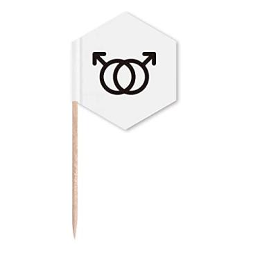 Imagem de Bandeiras de palito de dente com identificação de diferença de gênero masculino e masculino
