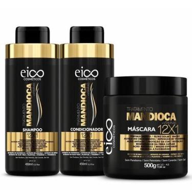 Imagem de Kit Eico Mandioca Shampoo E Condicionador 450ml + Máscara 500G - Eico