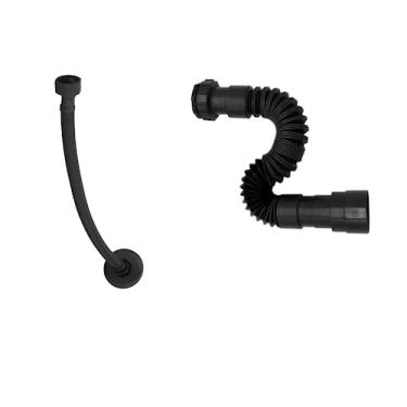 Imagem de Sifão Sanfonado Preto Universal + Engate Flexível Black 40cm