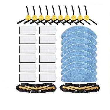 Imagem de Substituição de rolo principal escova lateral Hepa filtro de ar pano de esfregão compatível com Ecovavs Debot N79 Yeedi K600 Robot Aspirador de pó acessórios (conjunto 3)