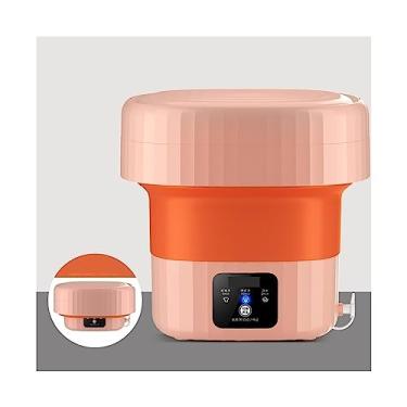 Imagem de Poderosa portátil pequena máquina de lavar nova 6L dobrável mini máquina de lavar portátil dormitório doméstico meias máquina de lavar máquina de lavar (cor: rosa)