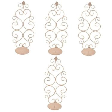 Imagem de SOLUSTRE 4 Peças De Luz Para Suporte De Suporte Elegante Decoração Castiçal Girando Sala De Ferro Casamento Contemporâneo Pendurado Arandela De Chá Decoração De Casa De Fazenda Pilar