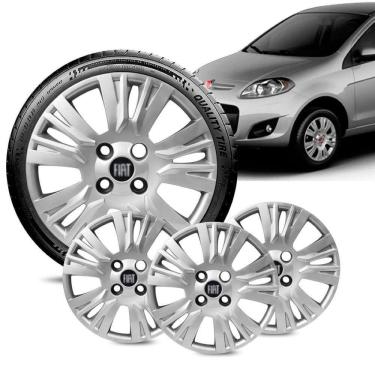 Imagem de Jogo 4 Calota Palio Essence aro 13 2014 a 16 Prata logo Pret