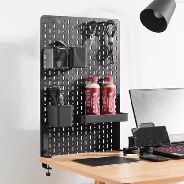 Imagem de Painel Porta-Ferramentas Pegboard de armazenamento preto, placa de plástico removível, escrivaninha, mesa de estudo, mesas de jogos, pegboard de armazenamento