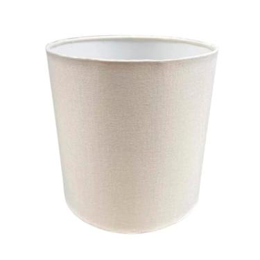 Imagem de Cúpula de Abajur Pequena Cilindrica 15cm x 14,5cm Tecido Algodão Revestimento em Acetato Encaixe Nacional 3,5cm (Bege)