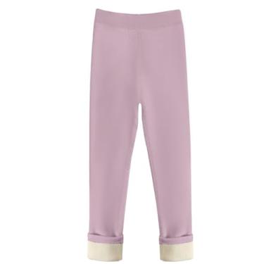 Imagem de SEAUR - Leggings infantis e femininas forradas com lã térmica para o inverno, calças ju...