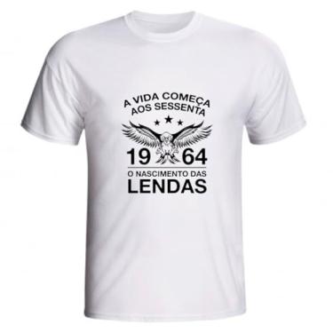 Imagem de Camiseta A Vida Começa aos Sessenta 60 Anos 1964 Lendas