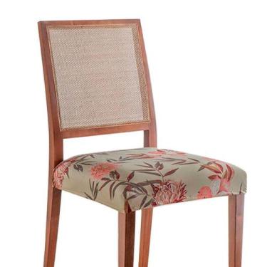 Imagem de Kit 4 Capas Para Assento De Cadeira Malha Estampada Cor:Flor - Adomes