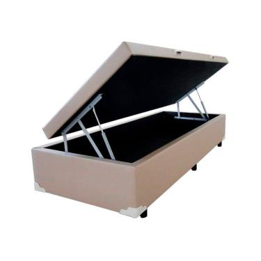 Imagem de Base Cama Box Baú Solteiro Corino Bege 43x88x188